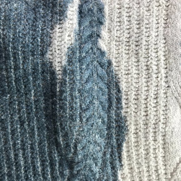 Pilcro Letterpress Anthropologie Sweater Long Sleeve, Cowl Neck Blue Cream Large - Picture 11 of 11